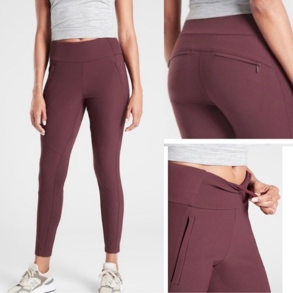 Athleta Headlands Hybrid Trek Tight Burgundy Size 6 - Picture 1 of 12